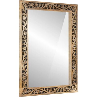 vidaXL Badezimmer Spiegel Wandmontiert Massives Mangoholz Glas - Badezimmer Spiegel vidaXL Badezimmer Spiegel Wandmontiert Massives Mangoholz Glas - Badezimmer Spiegel