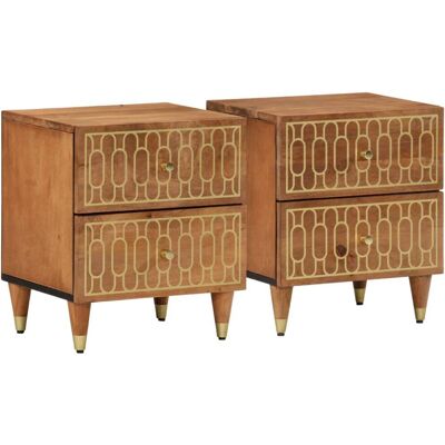 vidaXL 358283 Nachttisch - Nachtschrank - Massives Mango Holz - 2 Stück vidaXL 358283 Nachttisch - Nachtschrank - Massives Mango Holz - 2 Stück