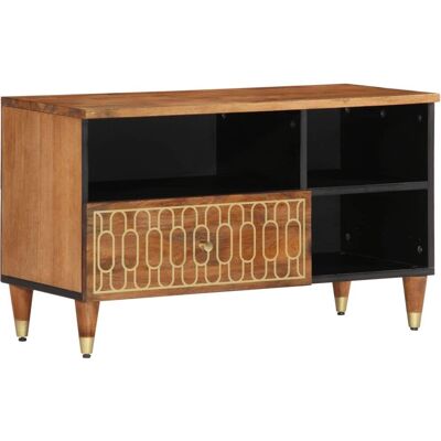 vidaXL Mueble de tv bois massif de mango 80x33x46 cm - Meuble TV - Publicité vidaXL Mueble de tv bois massif de mango 80x33x46 cm - Meuble TV - Publicité