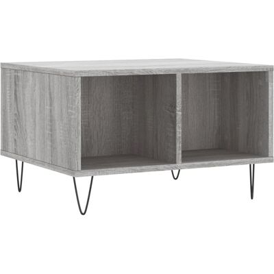 vidaXL Grauer Sonoma Couchtisch mit 4 Fächern - Beistelltisch vidaXL Grauer Sonoma Couchtisch mit 4 Fächern - Beistelltisch