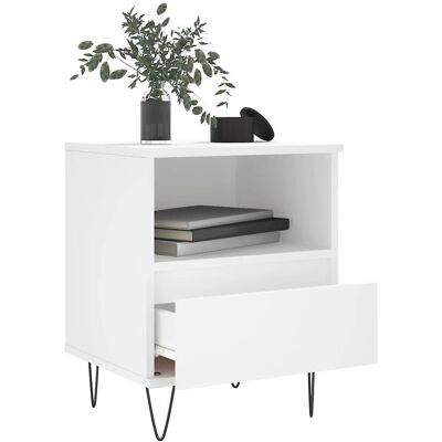 vidaXL Nachttisch Weiß 40x35x50 cm Holzwerkstoff - Bedside Cabinet vidaXL Nachttisch Weiß 40x35x50 cm Holzwerkstoff - Bedside Cabinet