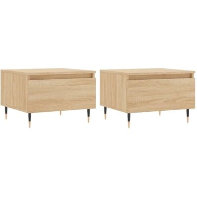 vidaXL Sonoma Eiche Couchtisch-Set - 2 Stück - 50x46x35 cm vidaXL Sonoma Eiche Couchtisch-Set - 2 Stück - 50x46x35 cm
