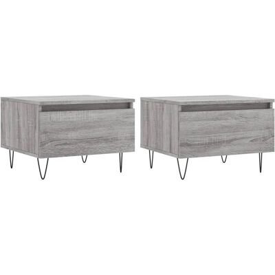 vidaXL 830873 Graue Sonoma Couchtisch-Set - Beistelltische vidaXL 830873 Graue Sonoma Couchtisch-Set - Beistelltische