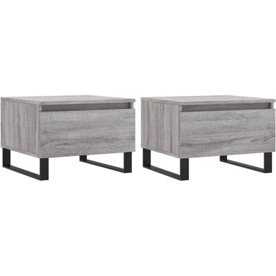 vidaXL Graues Sonoma Couchtisch-Set - 2 Stück - 50x46x35 cm - Engineered Wood vidaXL Graues Sonoma Couchtisch-Set - 2 Stück - 50x46x35 cm - Engineered Wood
