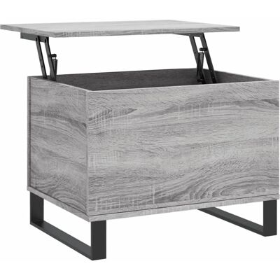 vidaXL Grauer Sonoma Couchtisch - Höhenverstellbar & Stauraum vidaXL Grauer Sonoma Couchtisch - Höhenverstellbar & Stauraum