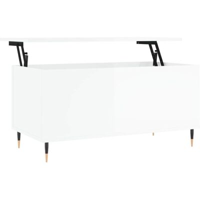vidaXL Couchtisch Hochglanz Weiß 90x44,5x45 cm - Beistelltisch vidaXL Couchtisch Hochglanz Weiß 90x44,5x45 cm - Beistelltisch