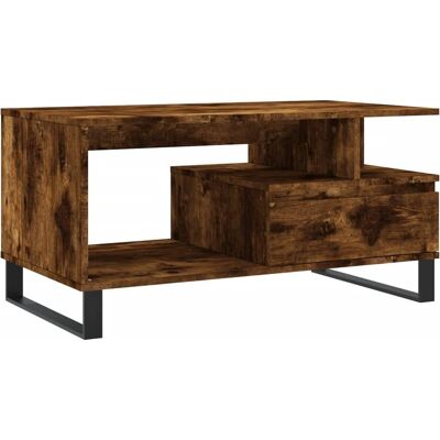 vidaXL Gerookte Eikenhouten Couchtisch - Couchtisch vidaXL Gerookte Eikenhouten Couchtisch - Couchtisch