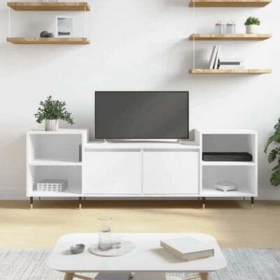 Maisonchic Weißes Sperrholz TV-Möbel - 6 Fächer - 160x35x55cm Maisonchic Weißes Sperrholz TV-Möbel - 6 Fächer - 160x35x55cm