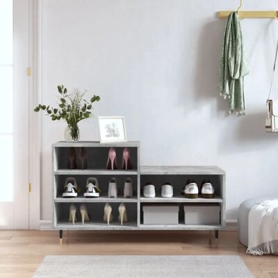 vidaXL Concrete Grey Shoe Cabinet - Shoe Storage Rack 102x36x60 cm vidaXL Concrete Grey Shoe Cabinet - Shoe Storage Rack 102x36x60 cm