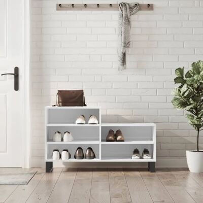 vidaXL Armoire à Chaussures Brillant Blanc - Étagère à Chaussures - Design Moderne - Publicité vidaXL Armoire à Chaussures Brillant Blanc - Étagère à Chaussures - Design Moderne - Publicité