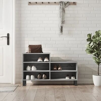 vidaXL Schuhschrank Sonoma Grau 102x36x60 cm Holzengineered - Schuhaufbewahrung vidaXL Schuhschrank Sonoma Grau 102x36x60 cm Holzengineered - Schuhaufbewahrung