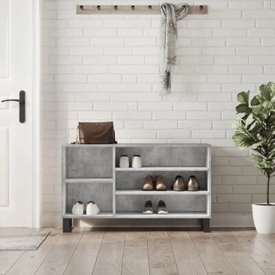 vidaXL Schuhschrank Beton-Grau 102x36x60 cm - Schuhregal vidaXL Schuhschrank Beton-Grau 102x36x60 cm - Schuhregal