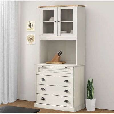 vidaXL VIGO Buffet Haut Blanc - Buffet Haut en Pin Massif - 80x40x176 cm - Publicité vidaXL VIGO Buffet Haut Blanc - Buffet Haut en Pin Massif - 80x40x176 cm - Publicité