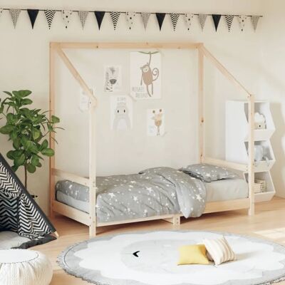 vidaXL Kinderbettgestell aus massivem Kiefernholz - Kinderbett für Kinder vidaXL Kinderbettgestell aus massivem Kiefernholz - Kinderbett für Kinder