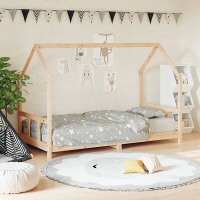 vidaXL Kinderbett 90x200 cm Massives Kiefernholz - Kinderbett mit Matratzenunterstützung vidaXL Kinderbett 90x200 cm Massives Kiefernholz - Kinderbett mit Matratzenunterstützung