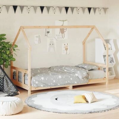 vidaXL Kinderbettgestell - Kiefernholz, Niedrig, Privatsphäre, 90x190 cm vidaXL Kinderbettgestell - Kiefernholz, Niedrig, Privatsphäre, 90x190 cm