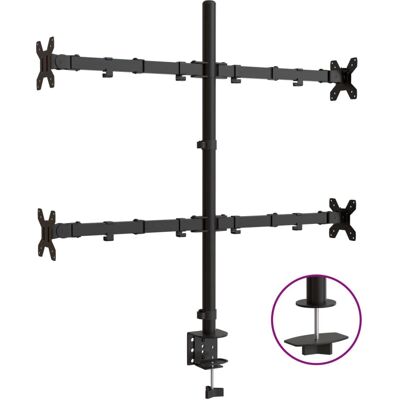 Soporte de monitor vidaXL Acero VESA 75/100 mm - Ajustable para 2/3 pantallas Soporte de monitor vidaXL Acero VESA 75/100 mm - Ajustable para 2/3 pantallas