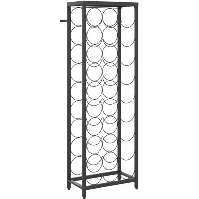 vidaXL Szamowar na wino - 27 butelek - Czarny - 34x18x100 cm - Kute żelazo vidaXL Szamowar na wino - 27 butelek - Czarny - 34x18x100 cm - Kute żelazo