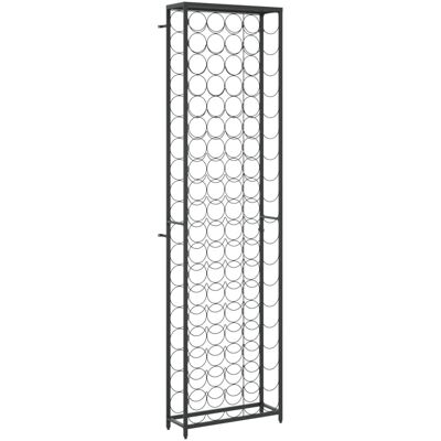 vidaXL Portabottiglie per 95 Bottiglie Nero - Ferro battuto - 54x18x200 cm vidaXL Portabottiglie per 95 Bottiglie Nero - Ferro battuto - 54x18x200 cm