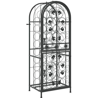 vidaXL Schwarzes 41-Flaschen-Eisen-Weinregal - Weinlager-Organizer vidaXL Schwarzes 41-Flaschen-Eisen-Weinregal - Weinlager-Organizer