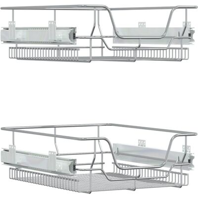 vidaXL Panier en fil métallique extensible 2 pcs - Rangement pour cuisine - Publicité vidaXL Panier en fil métallique extensible 2 pcs - Rangement pour cuisine - Publicité