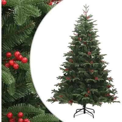 vidaXL Kunstmatige klapkerstboom van 240 cm met dennenappels en bessen vidaXL Kunstmatige klapkerstboom van 240 cm met dennenappels en bessen