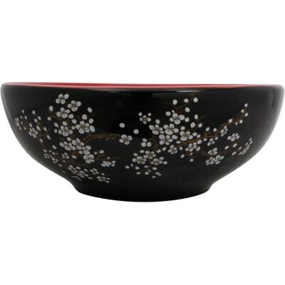 vidaXL Okrągła ceramiczna umywalka w czerwieni i czerni - Blat vidaXL Okrągła ceramiczna umywalka w czerwieni i czerni - Blat