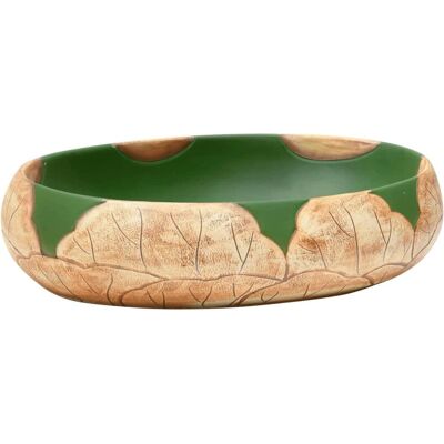 Lavabo de comptoir vert et marron ovale 59x40x15 cm céramique - Vasque de salle de bain - Publicité Lavabo de comptoir vert et marron ovale 59x40x15 cm céramique - Vasque de salle de bain - Publicité