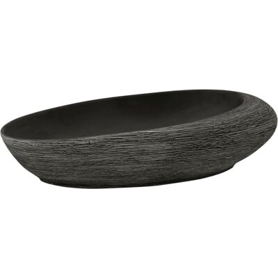 Lavabo oval de cerámica gris y negro vidaXL 59x40x14 cm Lavabo oval de cerámica gris y negro vidaXL 59x40x14 cm