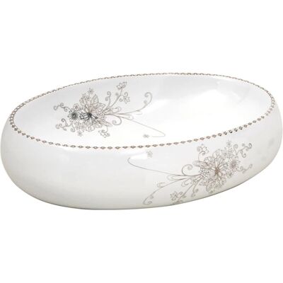 vidaXL White Oval Bathroom Sink 59x40x15 cm Ceramic vidaXL White Oval Bathroom Sink 59x40x15 cm Ceramic