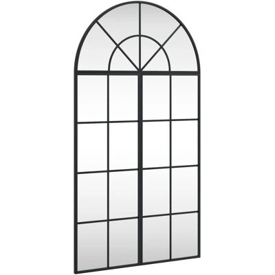vidaXL Wandspiegel 60x110cm Schwarz Gewölbt Eisen - Wandspiegel vidaXL Wandspiegel 60x110cm Schwarz Gewölbt Eisen - Wandspiegel