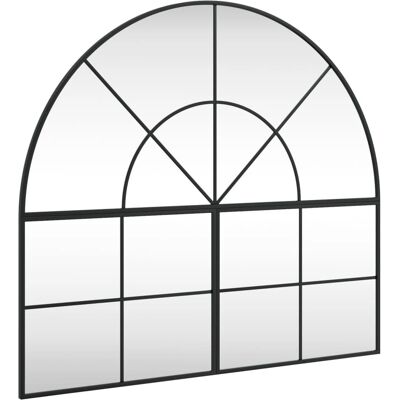 vidaXL Wandspiegel Schwarz 100x90 cm Gewölbt Eisen - Wandspiegel vidaXL Wandspiegel Schwarz 100x90 cm Gewölbt Eisen - Wandspiegel