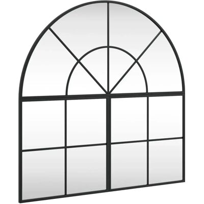 vidaXL Lustro ścienne czarne 80x80 cm łuk żelazo - Lustro ścienne vidaXL Lustro ścienne czarne 80x80 cm łuk żelazo - Lustro ścienne