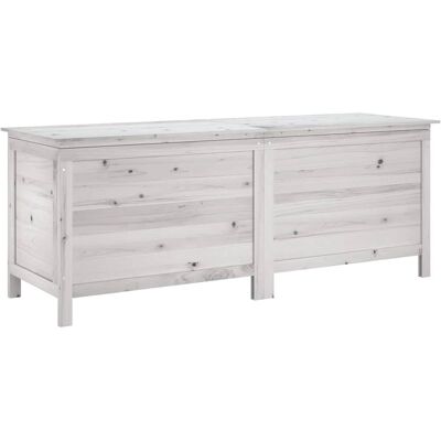 Witte tuinopbergdoos 150x50x56,5 cm massief dennenhout - Tuinopbergdoos Witte tuinopbergdoos 150x50x56,5 cm massief dennenhout - Tuinopbergdoos