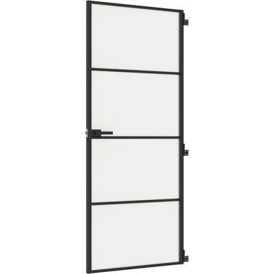 vidaXL Sorte Hærdet Glas Slank Indvendig Dør - Indvendig Dør vidaXL Sorte Hærdet Glas Slank Indvendig Dør - Indvendig Dør