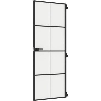 vidaXL Innentür Schwarz 76x201,5 cm gehard glas und Aluminium - Innentür vidaXL Innentür Schwarz 76x201,5 cm gehard glas und Aluminium - Innentür