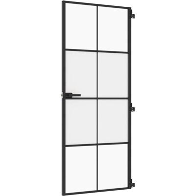 vidaXL Interior Door Slim Black Tempered Glass - Interior Door vidaXL Interior Door Slim Black Tempered Glass - Interior Door