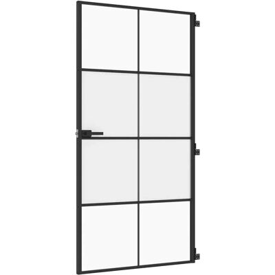 vidaXL Porte Intérieure Fine Noire 102,5x201,5 cm Verre Trempé et Aluminium - Porte Intérieure - Publicité vidaXL Porte Intérieure Fine Noire 102,5x201,5 cm Verre Trempé et Aluminium - Porte Intérieure - Publicité