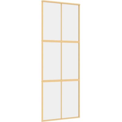 vidaXL Schiebetür Gold 76x205 cm ESG Glas Aluminium - Schiebetür vidaXL Schiebetür Gold 76x205 cm ESG Glas Aluminium - Schiebetür