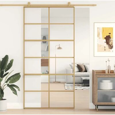 vidaXL Gold Schiebetür - ESG Glas Innen-Tor 102,5x205 cm vidaXL Gold Schiebetür - ESG Glas Innen-Tor 102,5x205 cm