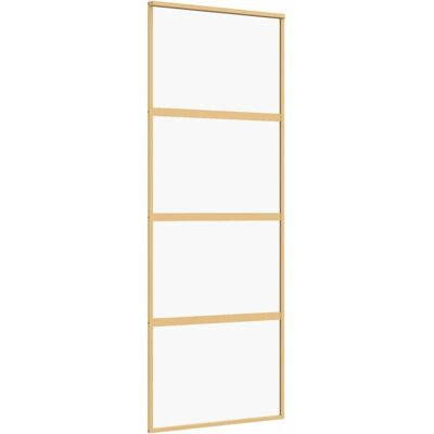 vidaXL Gold 76x205 cm Schiebetür ESG Glas Aluminium vidaXL Gold 76x205 cm Schiebetür ESG Glas Aluminium