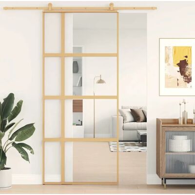 vidaXL Goldene 90x205 cm Schiebetür Glas- und Aluminiumtür vidaXL Goldene 90x205 cm Schiebetür Glas- und Aluminiumtür