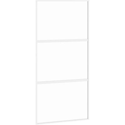 vidaXL Schiebetür Weiß Temperiertes Glas Aluminium - Schiebetür vidaXL Schiebetür Weiß Temperiertes Glas Aluminium - Schiebetür