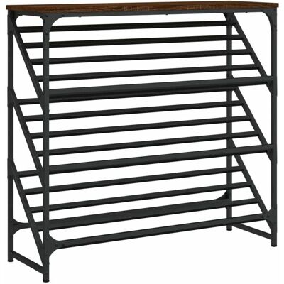 vidaXL Braune Eiche Schuhregal - Schuhaufbewahrung - 90x30x85 cm vidaXL Braune Eiche Schuhregal - Schuhaufbewahrung - 90x30x85 cm