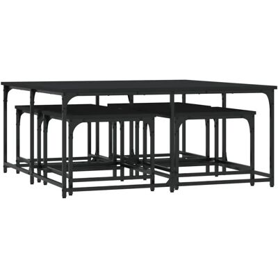 vidaXL 835334 Salontafel - Stapelbaar, Zwart, 5 stuks vidaXL 835334 Salontafel - Stapelbaar, Zwart, 5 stuks