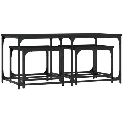vidaXL Schwarze Nesting Couchtische - Kaffee- & Beistelltisch-Set vidaXL Schwarze Nesting Couchtische - Kaffee- & Beistelltisch-Set