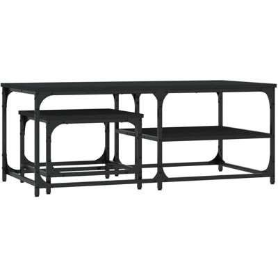 vidaXL 835394 Zwart Nesting Salontafels Set - Bijzet- & Hoektafels vidaXL 835394 Zwart Nesting Salontafels Set - Bijzet- & Hoektafels