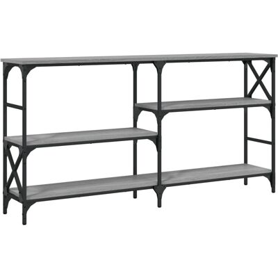 vidaXL Stahl- und Sperrholz-Konsole - Beistelltisch - Grau Sonoma - 150x29x76,5 cm vidaXL Stahl- und Sperrholz-Konsole - Beistelltisch - Grau Sonoma - 150x29x76,5 cm