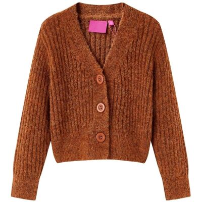 vidaXL Kinder-Strickjacke Cognac - Kleidung vidaXL Kinder-Strickjacke Cognac - Kleidung