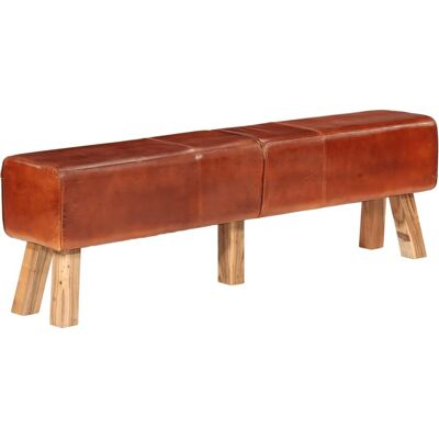 vidaXL Indoor Bank - Echtes Leder, Akazienholz, 160x30x49cm vidaXL Indoor Bank - Echtes Leder, Akazienholz, 160x30x49cm